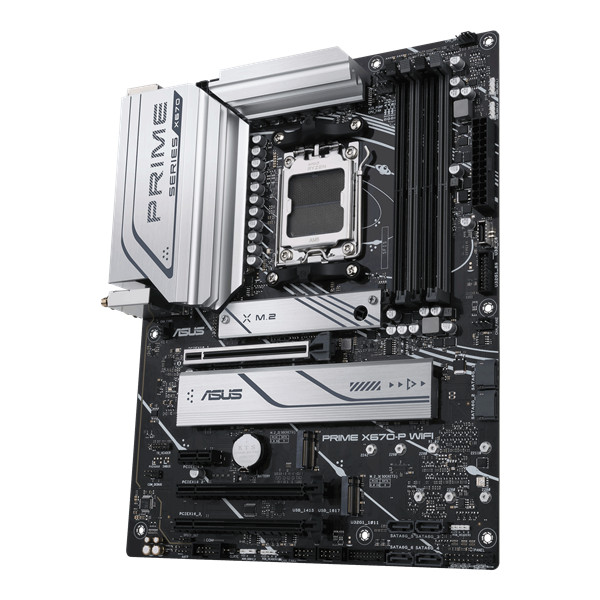 Asus alaplap - amd prime x670-p wifi am5 (x670, atx, 4xddr5 6400+mhz, lan, 6xsata3, 3x m.2, raid, hdmi+dp)