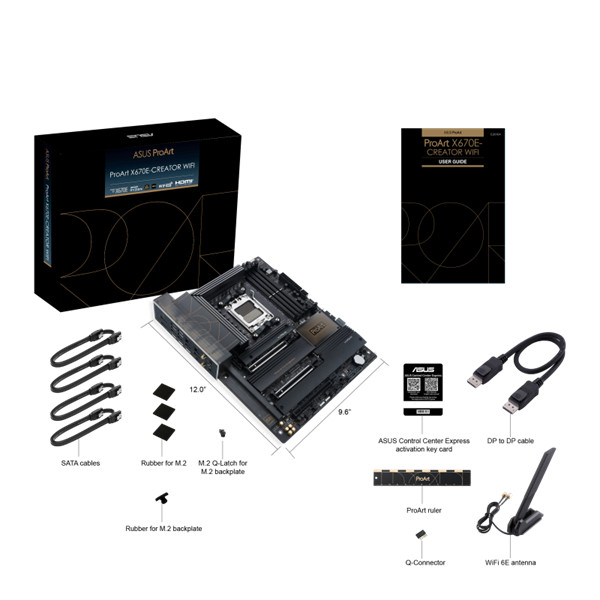 Asus alaplap - amd proart x670e-creator wifi am5 (x670, atx, 4xddr5 8000+mhz, 10 gb lan, 4xm.2, 4xsata3, hdmi+2xusb4)