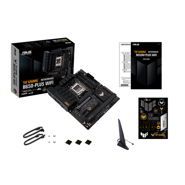 Asus alaplap - amd tuf gaming b650-plus wifi am5 (b650, atx, 4xddr5 6400+mhz, 4xsata3, 3x m.2, hdmi+dp)