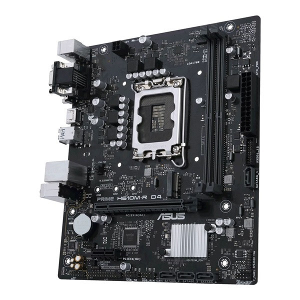 Asus alaplap - intel prime h610m-r d4-si (h610, 2xddr4 3200mhz, 4xsata3, 1xm.2, hdmi+dvi+vga)