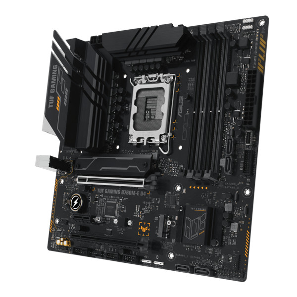 Asus alaplap - intel tuf gaming b760m-e d4 s1700 (b760, 4xddr4 5333mhz, 4xsata3, 2xm.2, hdmi+dp)