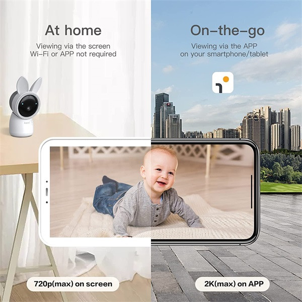 Arenti bébiőr - ainanny-cam (3mp, wifi, sírás-, hőmérséklet-, páratartalom figyelés, microsd, mikrofon, hangszóró)