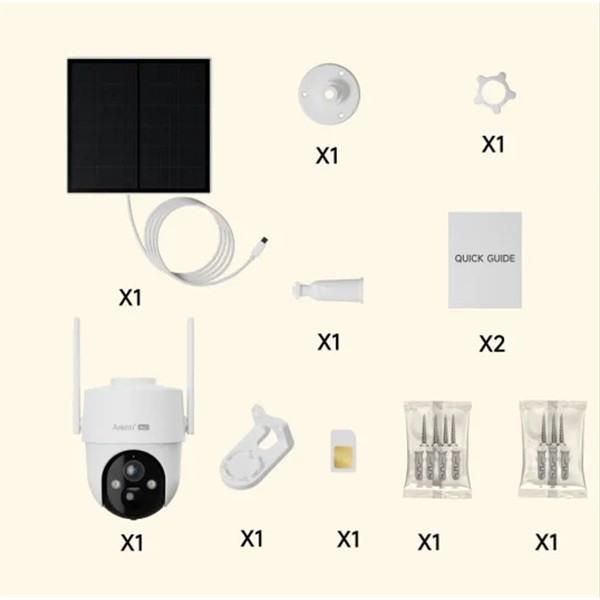 Arenti ip 4g pt dómkamera - go3g + sp2 (3mp, 3,6mm, kültéri, ir10m, 10400mah, microsd, mikr., hangsz, sp2 napelem)