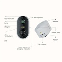 Arenti ip wifi csempekamera - go1 + sp2 (3mp, 2,4mm, kültéri, ir10m, 6700mah, microsd, mikrofon, hangszóró, sp2 napelem)