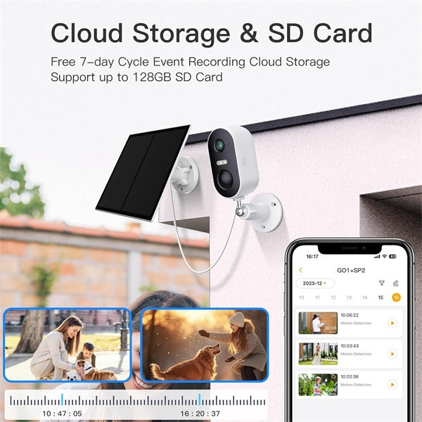 Arenti ip wifi csempekamera - go1 + sp2 (3mp, 2,4mm, kültéri, ir10m, 6700mah, microsd, mikrofon, hangszóró, sp2 napelem)