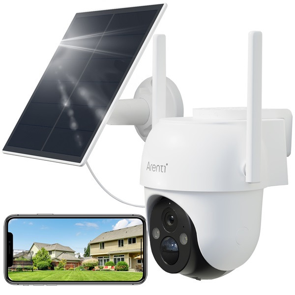 Arenti ip wifi pt dómkamera - go2t + sp2 (3mp, 4mm, kültéri, ir10m, 5200mah, microsd, mikrofon, hangszóró, sp2 napelem)