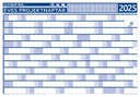 Éves tervező és projekt naptár, kétoldalas, fémléces, kék színű filctollal, 70x100 cm, 2025 évi, STIEFEL