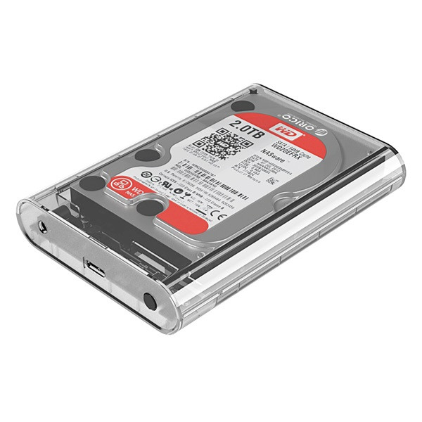 Orico külső hdd ház 3.5" - 3139u3-eu-cr/79/ (usb-a 3.0, max.: 16tb, átlátszó)