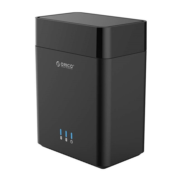 Orico külső hdd tároló 3.5" - ds200c3-eu-bk (2 fiók, usb-c 3.1 gen1, max.: 2x16tb, fekete)