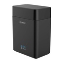 Orico külső hdd tároló 3.5" - ds200c3-eu-bk (2 fiók, usb-c 3.1 gen1, max.: 2x16tb, fekete)