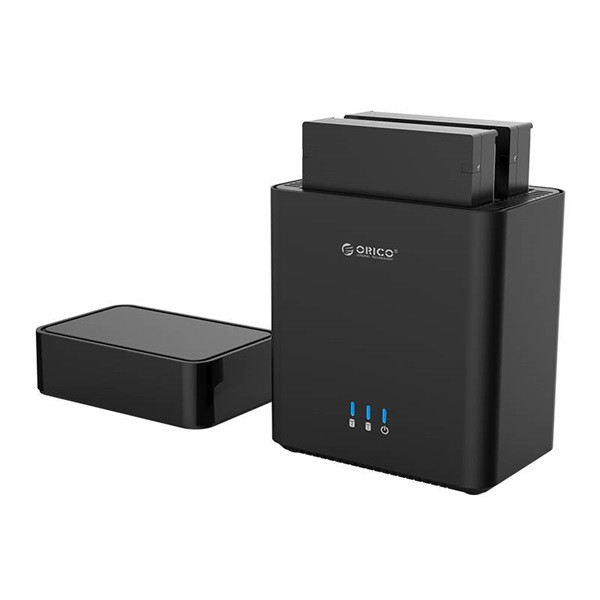 Orico külső hdd tároló 3.5" - ds200c3-eu-bk (2 fiók, usb-c 3.1 gen1, max.: 2x16tb, fekete)