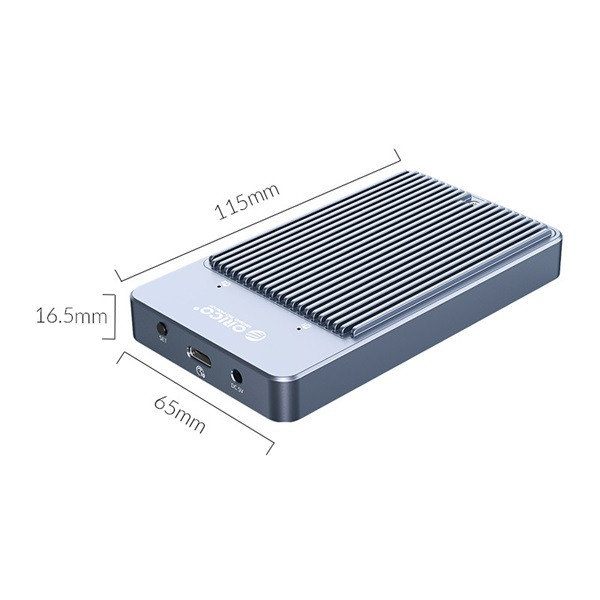 Orico külső m.2 ház - m2n210-rc3-gy (m.2 ngff, usb-c 3.1 gen2, max.:2 tb, 10 gbps, aluminium)