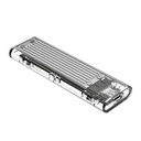 Orico külső m.2 ház - tcm2-c3-sv/57/ (usb-c 3.1-> m.2 nvme, max.: 2tb, 10 gbps, szürke)
