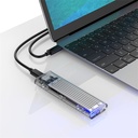 Orico külső m.2 ház - tcm2-c3-sv/57/ (usb-c 3.1-> m.2 nvme, max.: 2tb, 10 gbps, szürke)