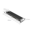Orico külső m.2 ház - tcm2f-c3-bk (m.2 ngff, usb-c 3.1, max.: 2 tb, 5 gbps, fekete/átlátszó)