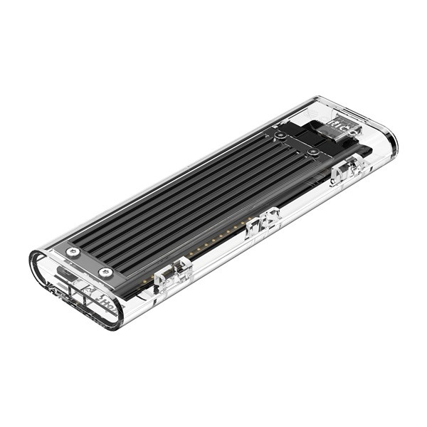 Orico külső m.2 ház - tcm2f-c3-bk (m.2 ngff, usb-c 3.1, max.: 2 tb, 5 gbps, fekete/átlátszó)
