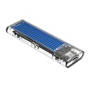Orico külső m.2 ház - tcm2m-c3-bl/59/ (usb3.1 usb-c 3.1 gen2 -> m.2 nvme, max.: 2tb, 10 gbps, kék/átlátszó)
