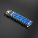 Orico külső m.2 ház - tcm2m-c3-bl/59/ (usb3.1 usb-c 3.1 gen2 -> m.2 nvme, max.: 2tb, 10 gbps, kék/átlátszó)