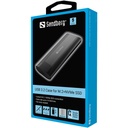 Sandberg külső ssd ház - usb 3.2 case for m.2+nvme ssd (usb-c; m.2/nvme; max.:2tb, fekete)