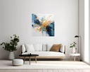 Golden Splash on Azure Canvas