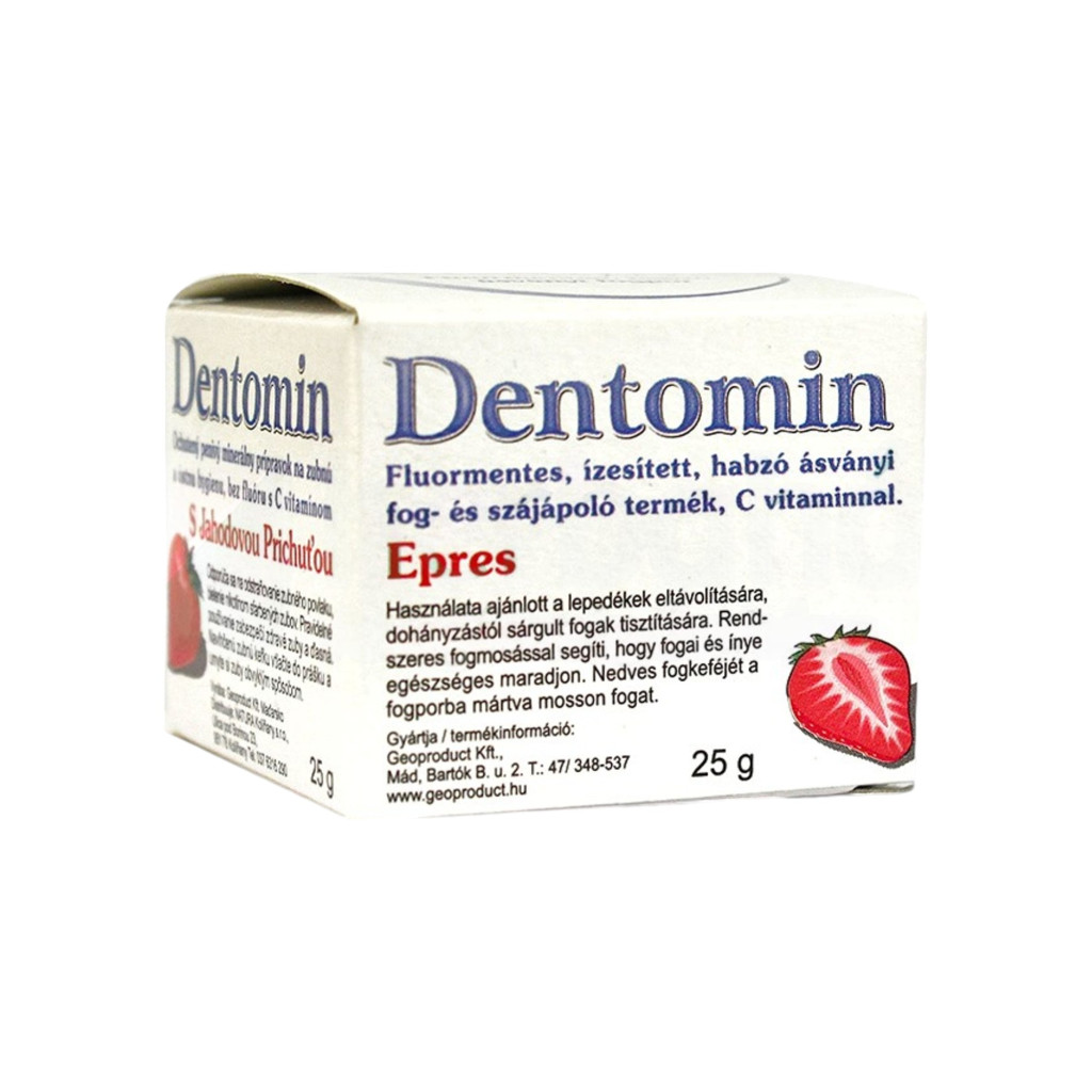Dentomin-H pudră de dinţi cu aromă de căpşuni 25 g