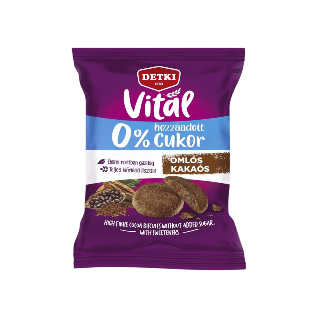 Biscuiți crocanți cu ciocolată fără zahăr Detki 180 g