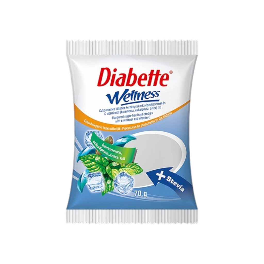 Diabette cukormentes vegyes mentol ízű cukorka édesítőszerekkel 70 g