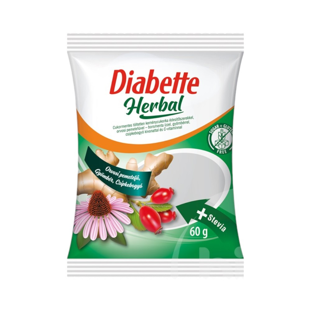 Dibette herbal cukormentes vegyes gyógynövényes cukorka édesítőszerekkel 60 g