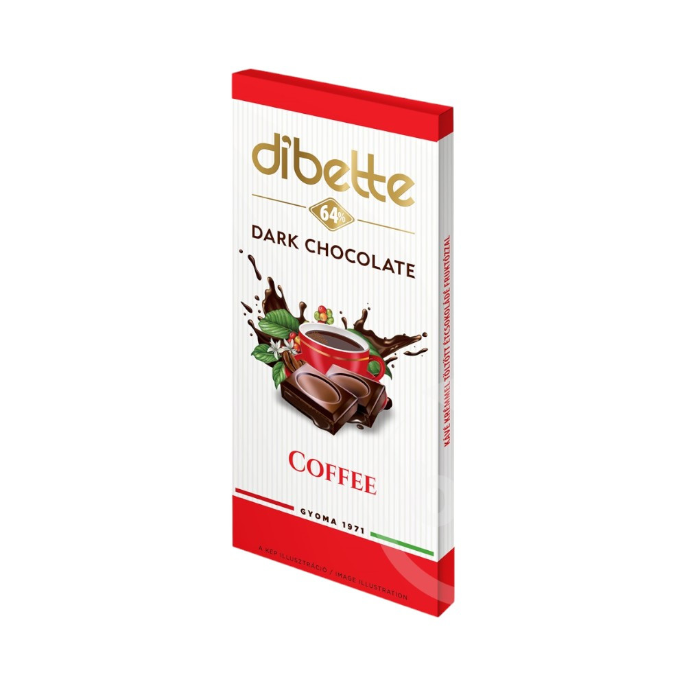Dibette kávés krémmel töltött étcsokoládé fruktózzal 80 g