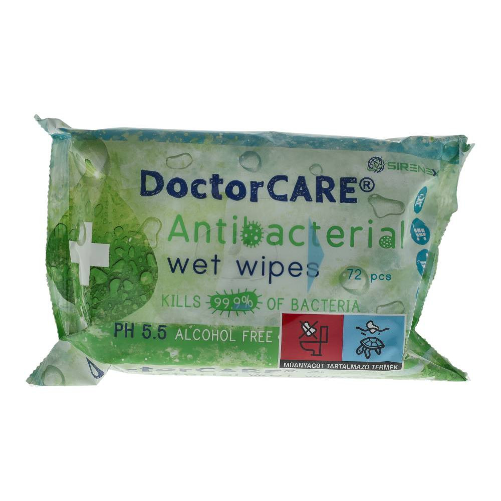 Doctor Care antibakteriális törlőkendő 72 db