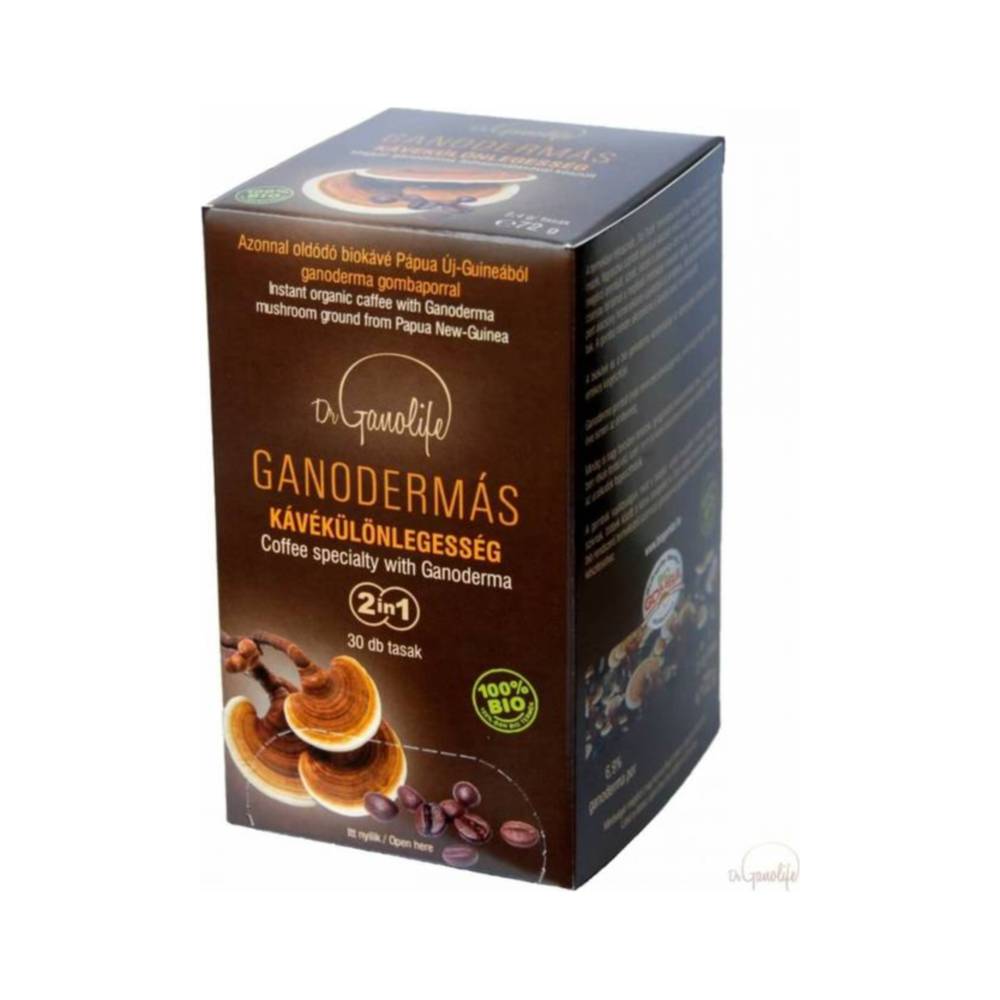Bio káva Dr Ganolife s ganodermou, špeciálna 2 v 1 sáčok 72 g