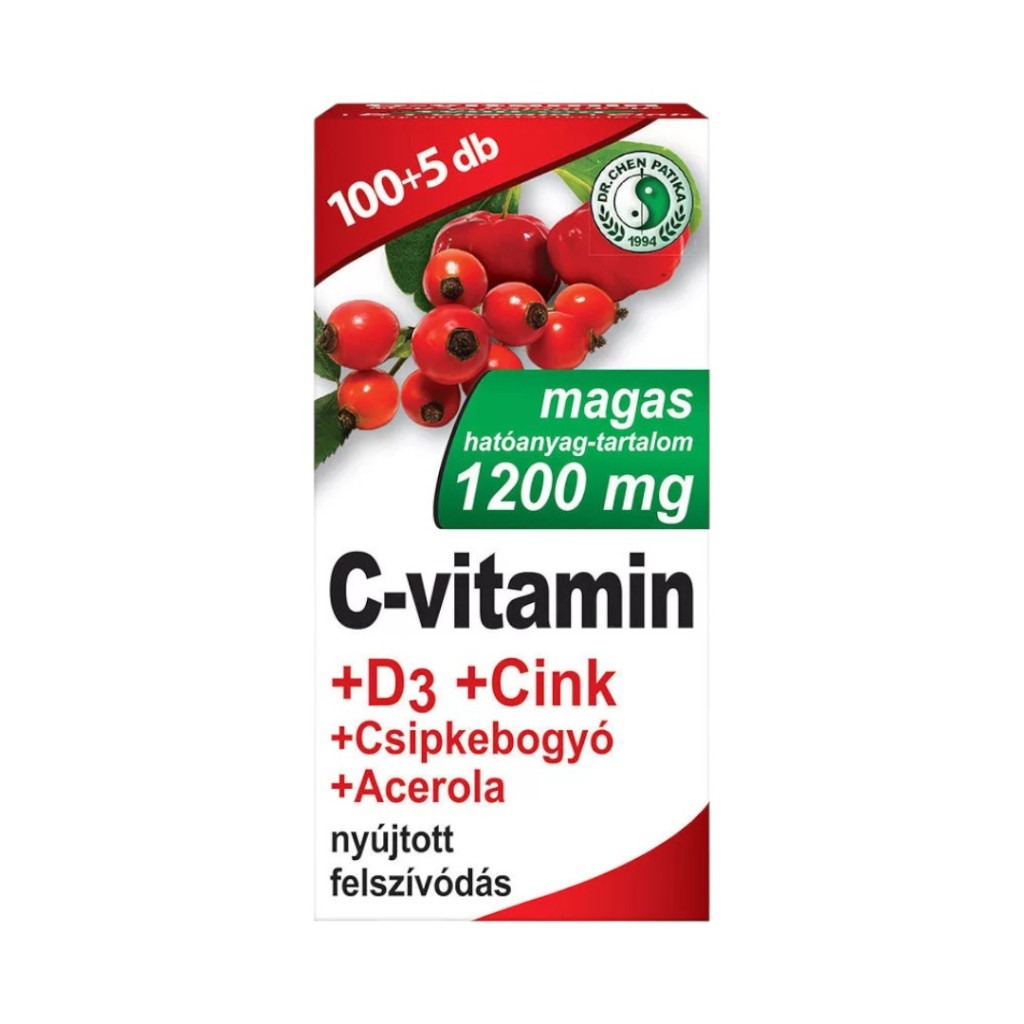 Dr. Chen witamina C 1200 mg + D3 + cynk + dzika róża + acerola tabletka 105 sztuk