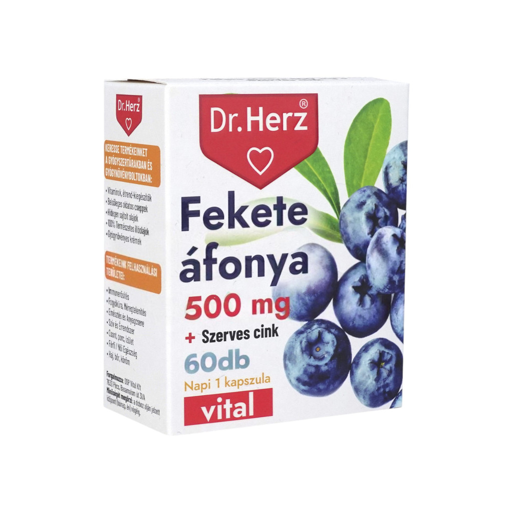 Dr. Herz FEKETE ÁFONYA 500 MG + SZERVES CINK KAPSZULA 60 DB