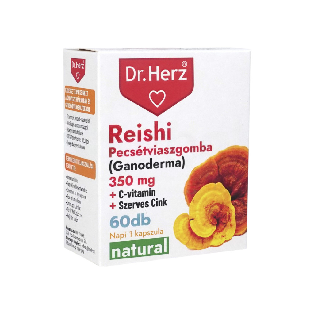 Dr. Herz REISHI 350 MG + C-VITAMIN + SZERVES CINK KAPSZULA 60 DB