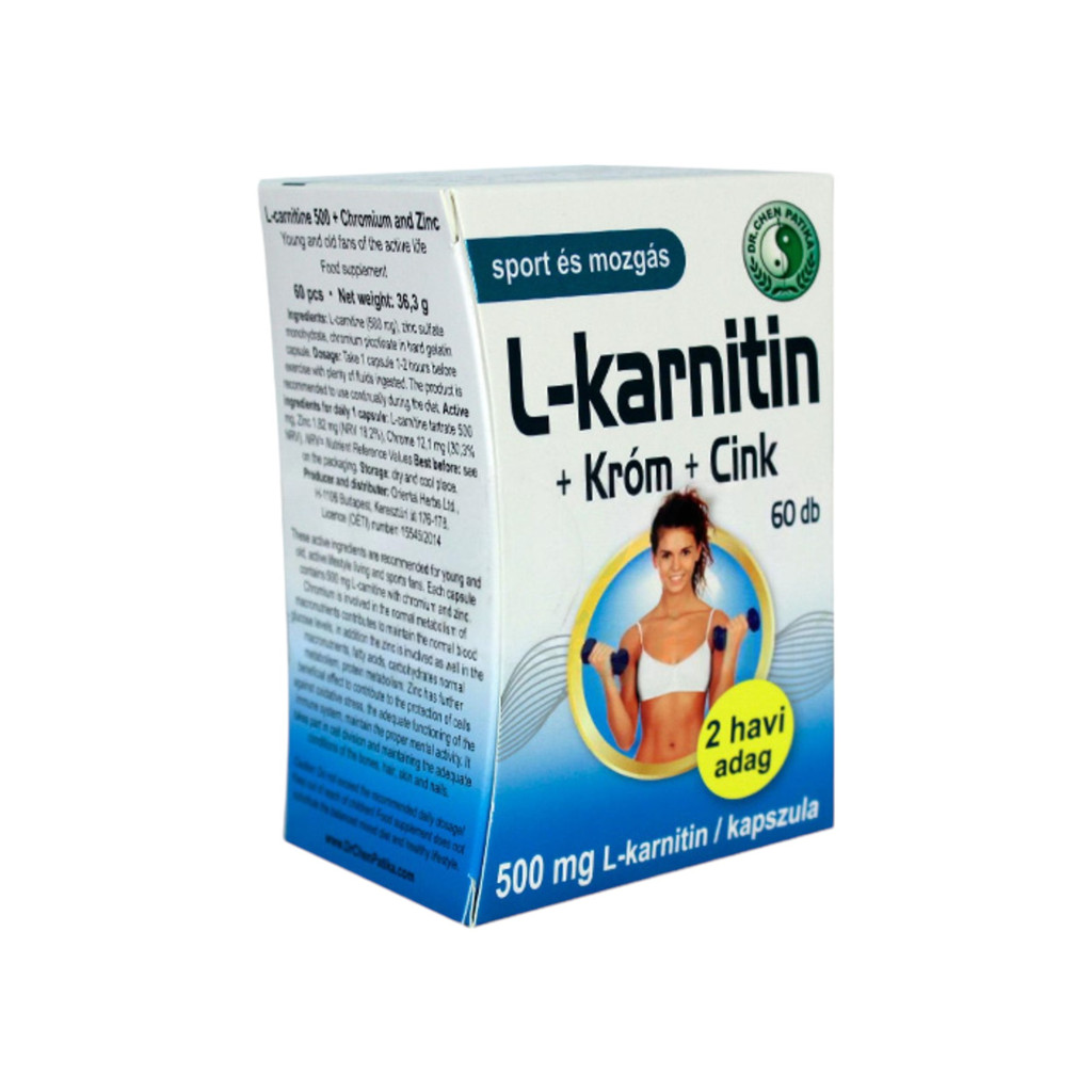 Capsule DR.CHEN L-CARNITINĂ 500 + CROM + ZINC 60 buc