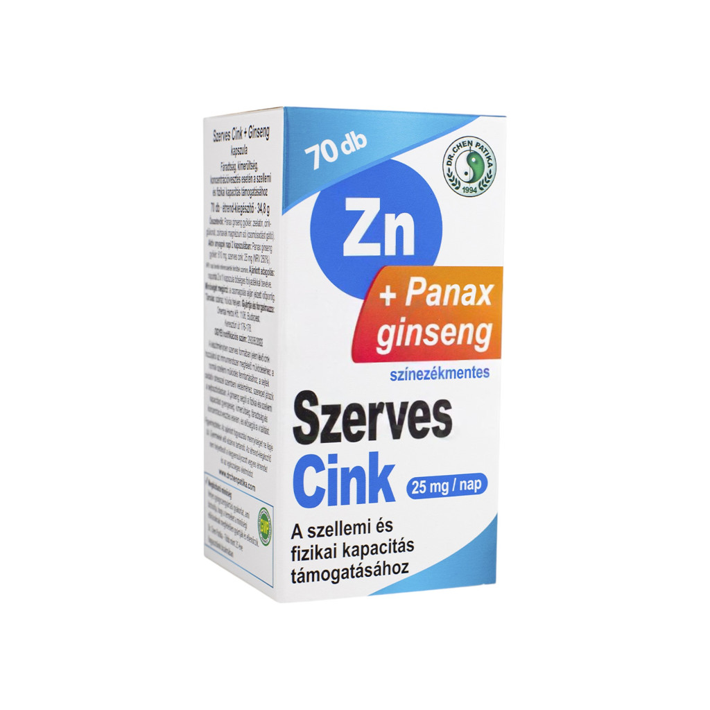 Capsule organice de zinc și ginseng Dr.Chen, 70 bucăți