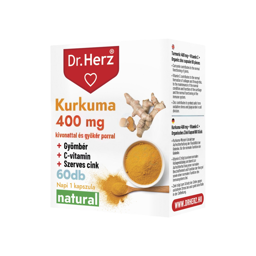 Dr.herz kurkuma+gyömbér+c-vitamin+szerves cink 60 db kapszula