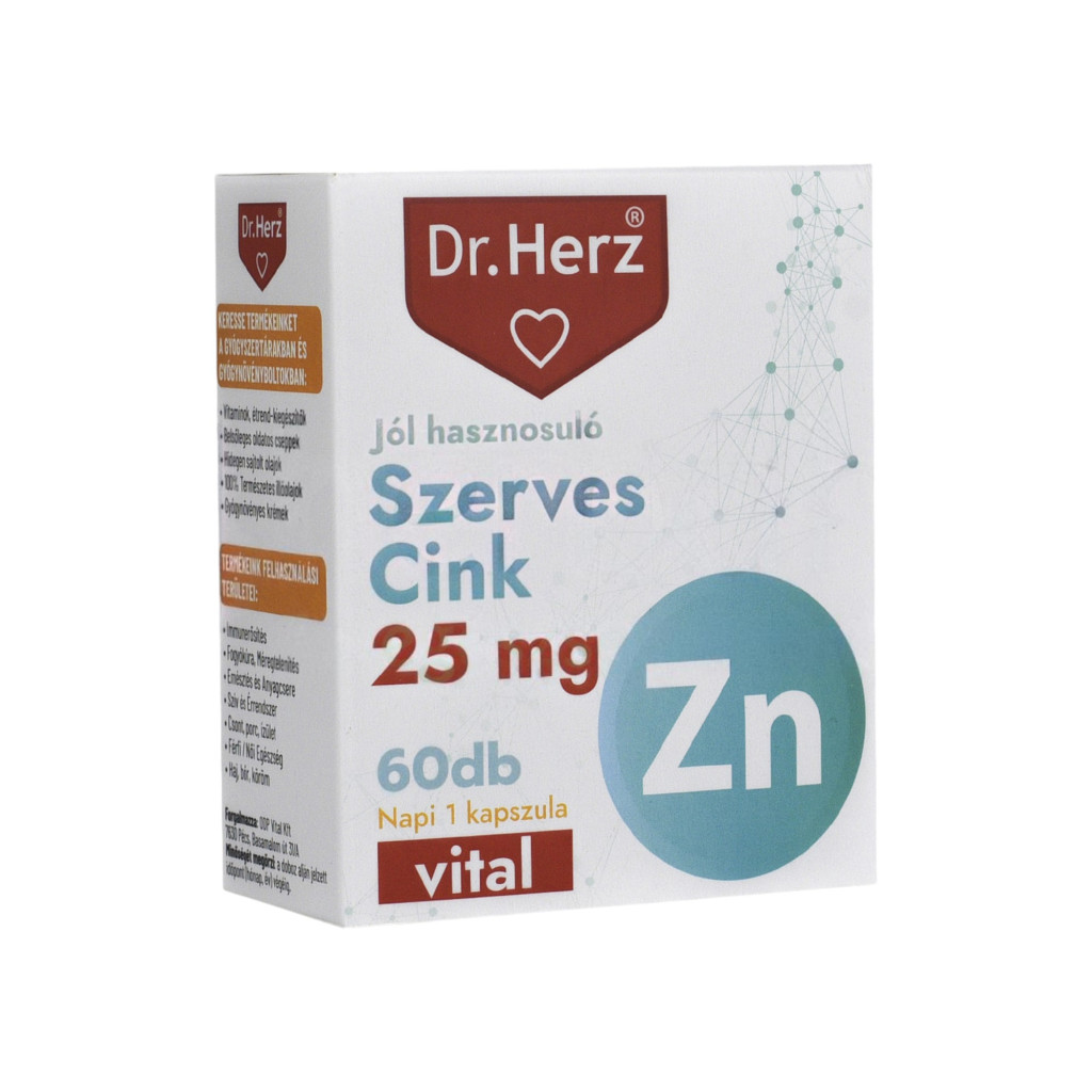 DR.HERZ SZERVES CINK 25MG KAPSZULA 60DB