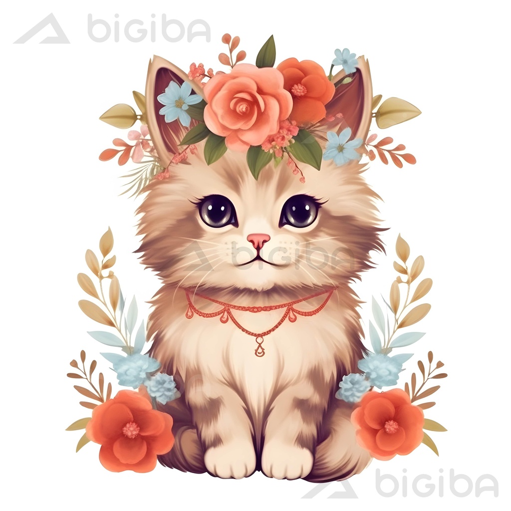 Blumige Eleganz der Katze