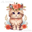 Floral Feline Elegance