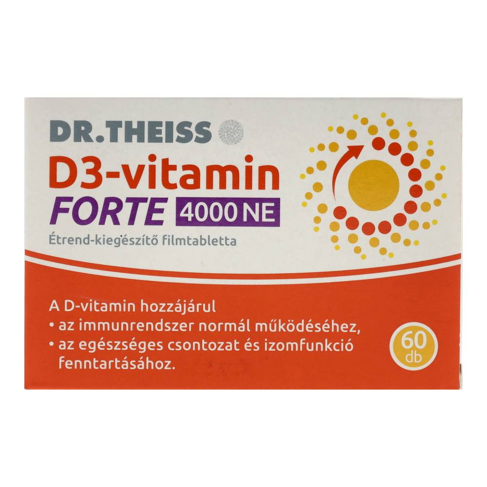 Dr.Theiss d3-vitamin forte étrend-kiegészítő filmtabletta 4000ne 60 db