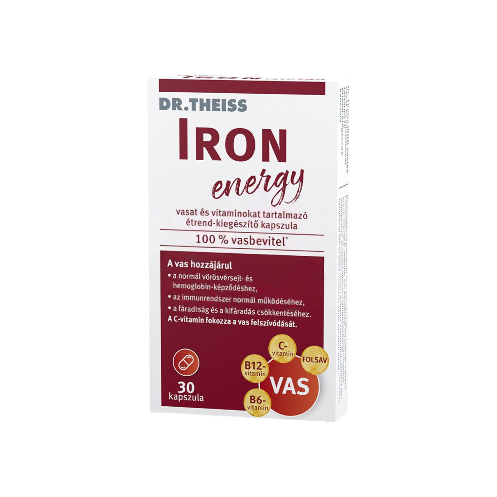 Dr.Theiss iron energy vasat és vitaminokat tartalmazó étrend-kiegészítő kapszula 30 db