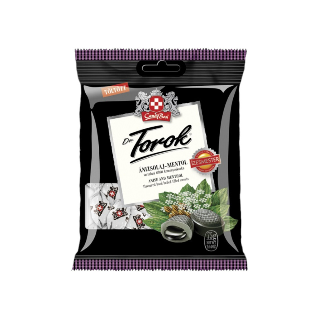 Dr. Torok hard sugar filled with aniseed oil-menthol 75 g