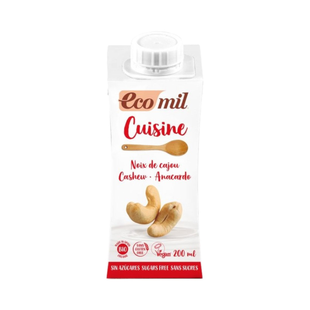 Ecomil bio krém na varenie z kešu bez pridania cukru, 200 ml