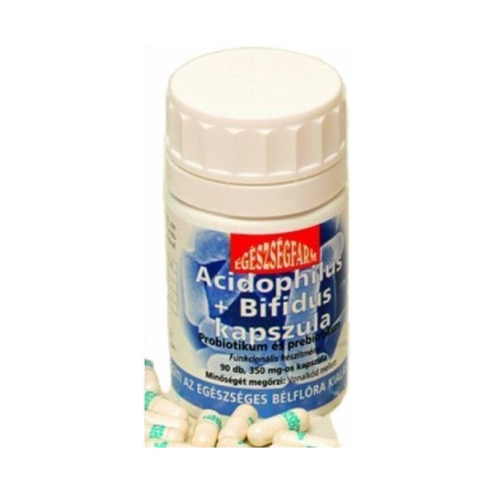 Kapsułki z kwasem Lactobacillus acidophilus i Bifidobacterium Egészségfarm, 90 sztuk