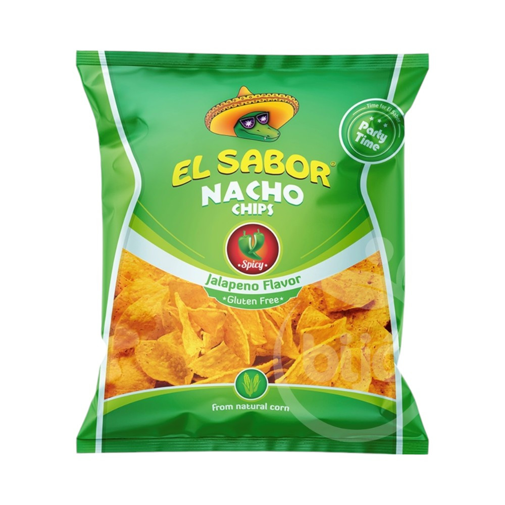 El sabor big nacho chips gluténmentes jalapeno 225 g