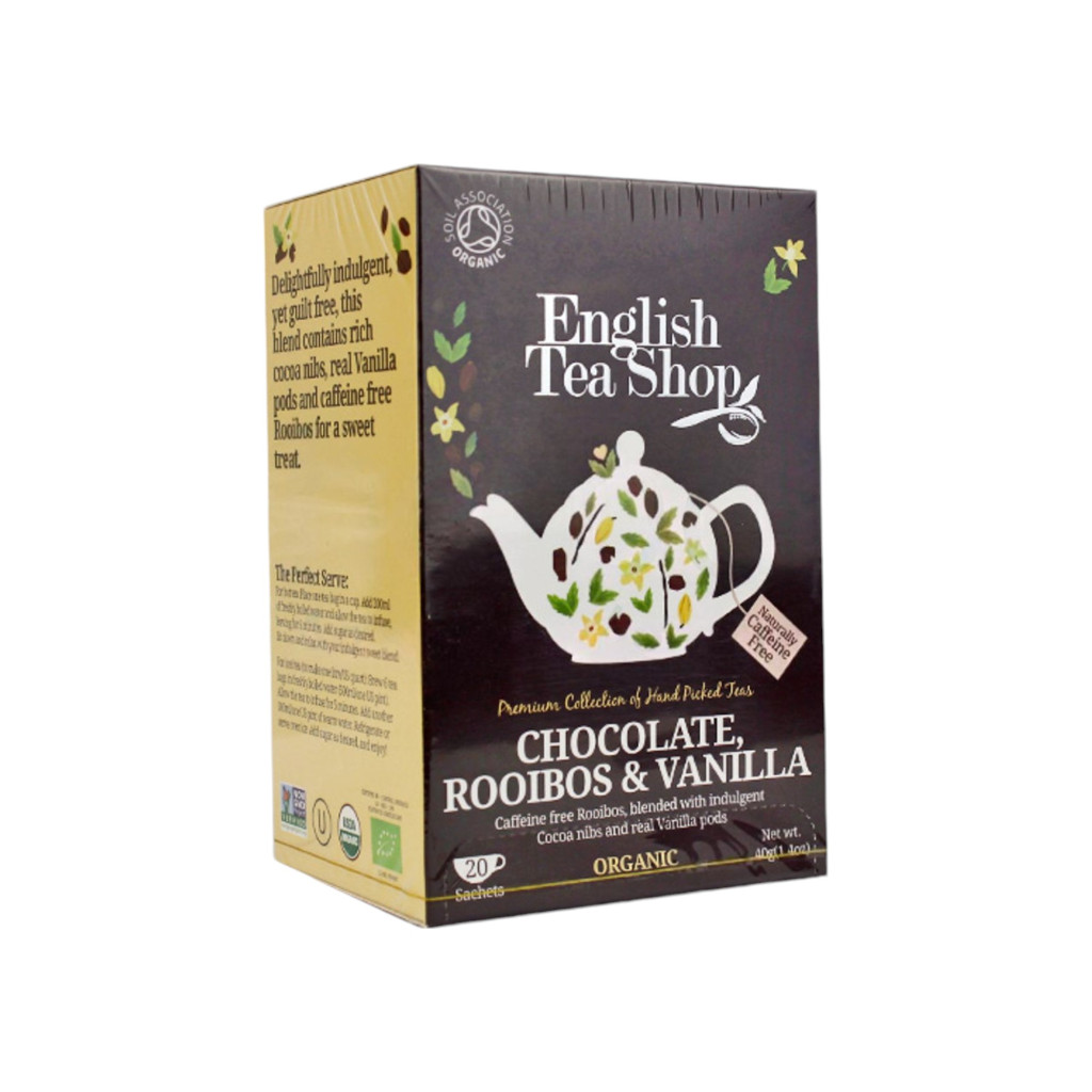 Ets bio csokoládé rooibos&amp;vanília tea 20x1,5g 30 g