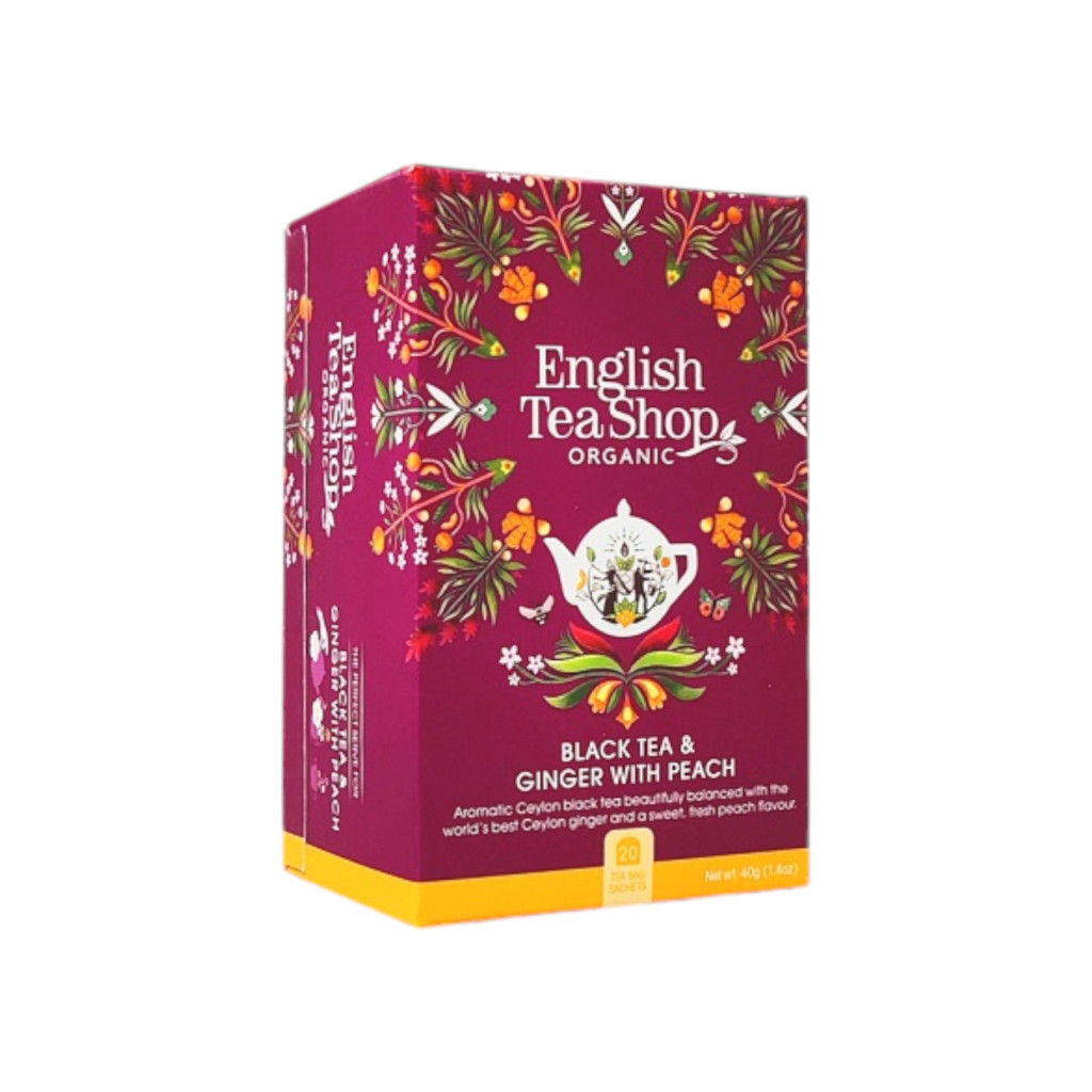 Ets bio gyömbéres barack tea 20x2g 40 g