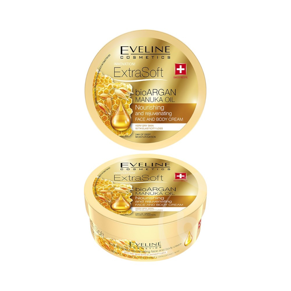 Eveline extra soft bio argan manuka oil arc és testkrém 175 ml