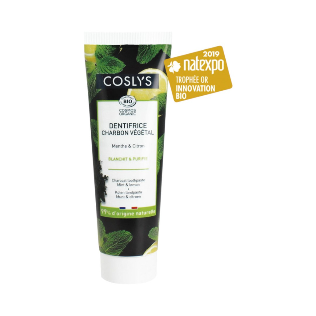 Charcoal toothpaste with mint and lemon extract BIO 100g Coslys